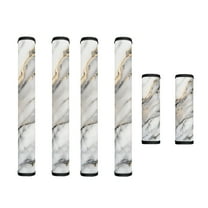 SEANATIVE Fridge Door Handle Covers Set of 6 Washable Kitchen Appliance Handle Protectors for Fridge Microwave Stove Dishwasher Refrigerator Accessories, Marble White Gray