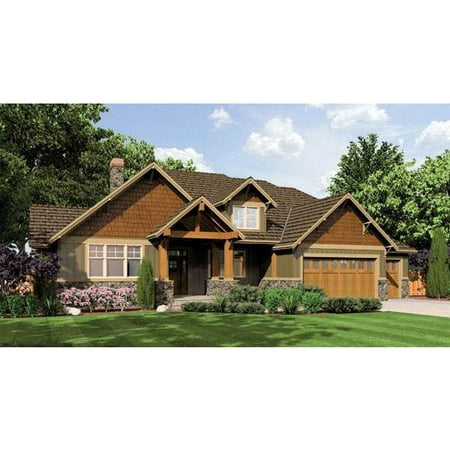 TheHouseDesigners 8290 Craftsman  House  Plan  with Crawl  
