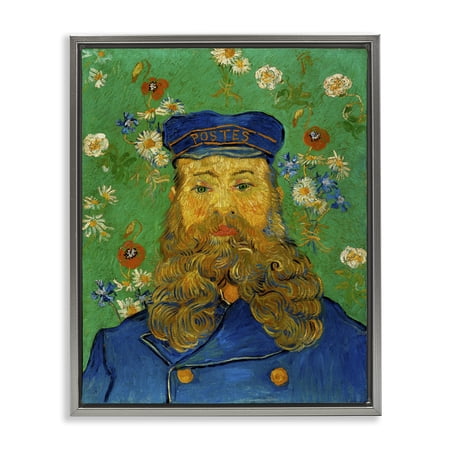 Stupell Industries Van Gogh Joseph Ruolin Portrait People Painting Gray Floater Framed Canvas Art Print Wall Art  25 x 31