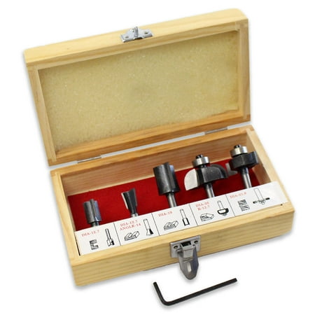 

5 Pc Straight Tip Router Bits Set (ToolUSA: TJ03-06415)