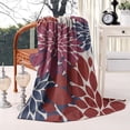 thumbnail image 2 of Red and Blue Floral Pattern Blanket,Comfortable Soft Lamb Wool Throw Blanket,All Season,Warm Lightweight Blankets for Sofa Bed Couch Living Room Chair,40"x50", 2 of 4