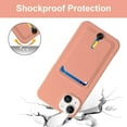 thumbnail image 5 of for iPhone 15 Plus Case with Card Holder Cover Microfiber Inner Lining [Holds 2 Cards] Slim Soft TPU Shockproof Protective Wallet Phone Case for iPhone 15 Plus (Pink), 5 of 10