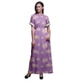 thumbnail image 1 of Bimba Rayon Rose & Ranunculus Floral Smocked Waist Printed Gown Maxi Side Slit LadiesÂ&nbsp;Dress-XSmall, 1 of 6