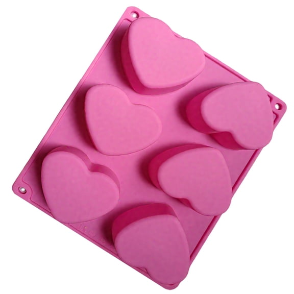 Heart Shaped Silicone Molds for Baking, 6-Cavity Heart Cake Pan, Silicone Heart Mold, Perfect for Chocolate, Pudding, Jelly, Valentine's Day, Microwave and Freezer Safe