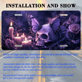 thumbnail image 3 of 1 Pcs 2D Flat License Plate Covers & Frames, Skull with Butterflies For Decorative Front, Waterproof For Decoration Aluminum License Plate Covers & Frames Cover For Men Women, 12" X 6", 3 of 7