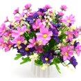 thumbnail image 3 of 4 ramo de flores artificiales 28 cabezas, bonita flor de margarita falsa (rojo) (púrpura) Afortunado Sencillez, 3 of 5