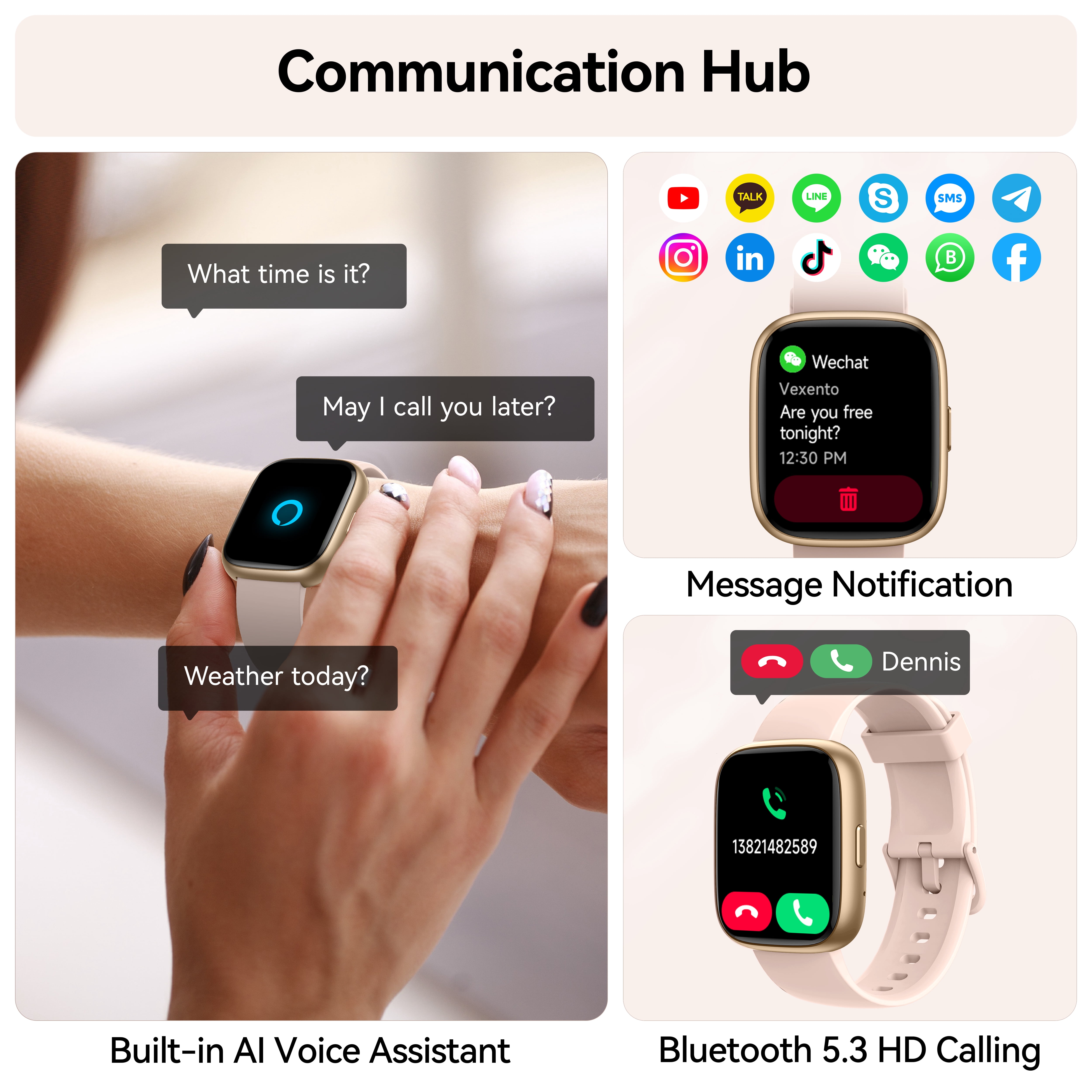Smart Watch Fits for Android and IPhone, Smartwatch for Women Men with Alexa Built-in, 1.83" HD Touchscreen Fitness Tracker 120 plus Sports Mode, Smart Watch with Bluetooth Call, IP68, for Gift Pink