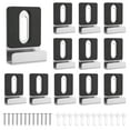thumbnail image 3 of FUYGRCJ 12Pcs Rectangle Mirror Holder J-Shaped Alloy Steel Mirror Clips with Screws Heavy Duty Glitter Mirror Hanger Hardware for Frameless Mounting Wall Tile Billboard Display, 3 of 10