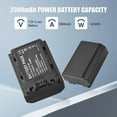 thumbnail image 7 of Camera Camera NP-FZ100 Battery & Charger Kit With 2-slot Battery Charger + 2pcs NP-FZ100 Batteries 7.2V 2300mAh + USB Charging Cable Replacement For  ZV-E1/FX3/FX30/A7C/, 7 of 7