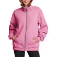 thumbnail image 3 of Holzkary Zip Up Cardigan Sweatshirts for Women Sweatshirts with Pocket Long Sleeve Cute Hoodie Clothes Graphic Printed Pullover Top Comfy Fall Winter Outfits Clothes 2025 Fashion Pink L, 3 of 9