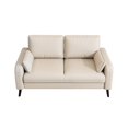 thumbnail image 3 of Sofá moderno Loveseat, cojín cómodo impermeable, futón, sofá cama con patas de madera maciza para el hogar, habitación de invitados, salón, apartamento Beige, 3 of 8