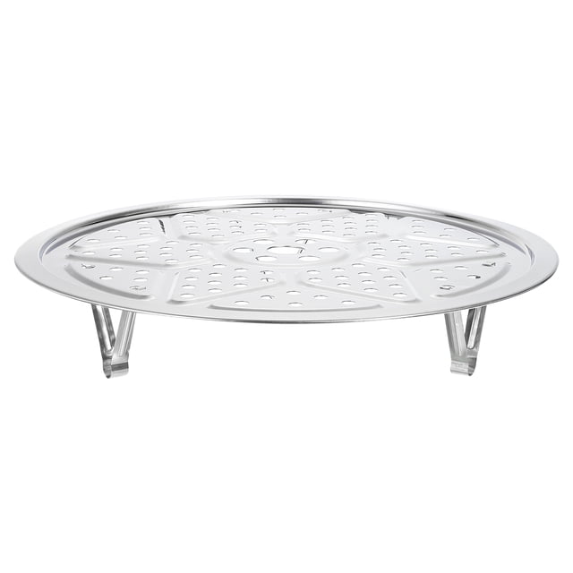 Rejilla de vapor de acero inoxidable con soporte, bandeja para olla de 10.2 pulgadas, tono plateado