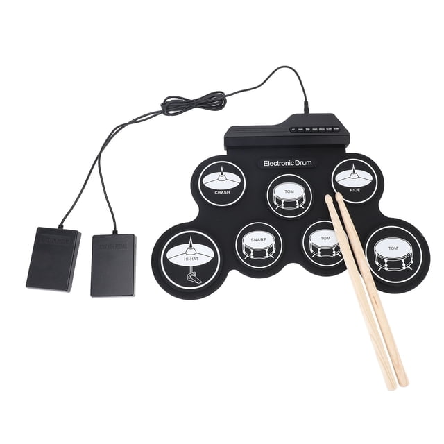 Batterie Électronique Portable USB Pliable en Silicone pour Débutants
