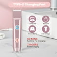 thumbnail image 6 of 2 in 1 Bikini Trimmer for Women: Electric Razor with Dual Heads for Bikini Underarm Leg Arm Body Face Facial - Wet & Dry Use Body Hair Trimmer, Pink, 6 of 7