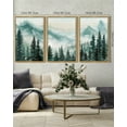 thumbnail image 5 of SHENIFY Fog Pine Green Tree Forest Canvas Wall Art 16x24in3pcs Natural Framed Nordic Nature Modern Artwork Prints Decor, 5 of 5