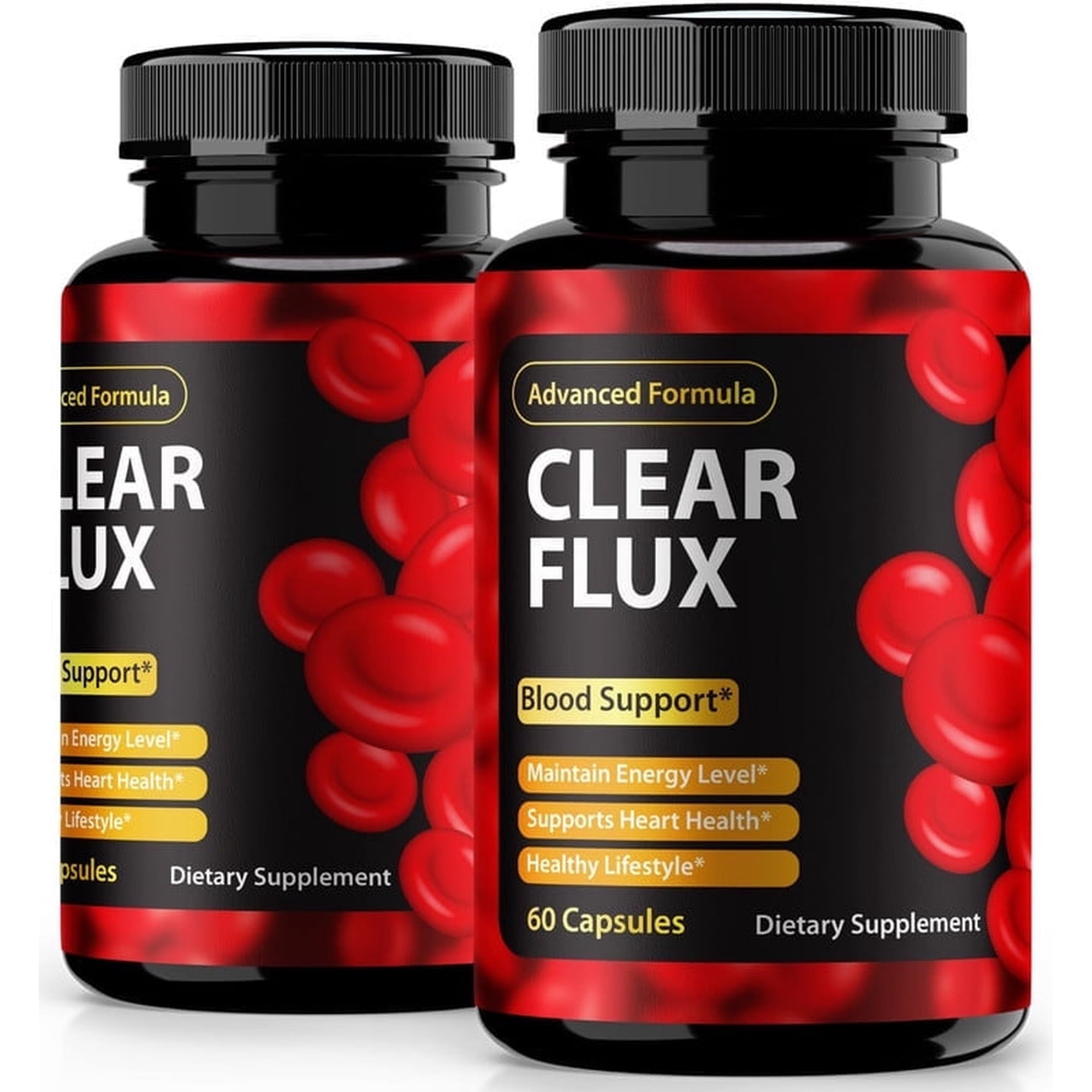 (2 Pack) Clear Flux Blood Support Capsules - Official ClearFlux Blood Cleanse Pills to Maintain Overall Health, All Natural Formula For Healthy and Stable Levels, Review (120 Capsules)