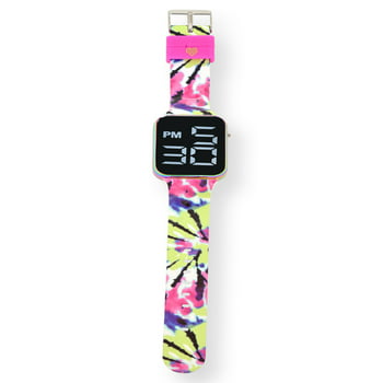 Justice Unisex LED Multi Color Tie Dye Silicone Watch - JSE4196WM