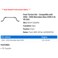 thumbnail image 2 of Front Torsion Bar - Compatible with 2004 - 2006 Mercedes-Benz E500 5.0L V8 GAS 2005, 2 of 2