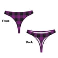 thumbnail image 3 of Balery Purple Black Plaid Tangas de Algodón para Mujer con Estampado – Ropa Interior Sexy, Transpirable, G-string-4X-Large, 3 of 6