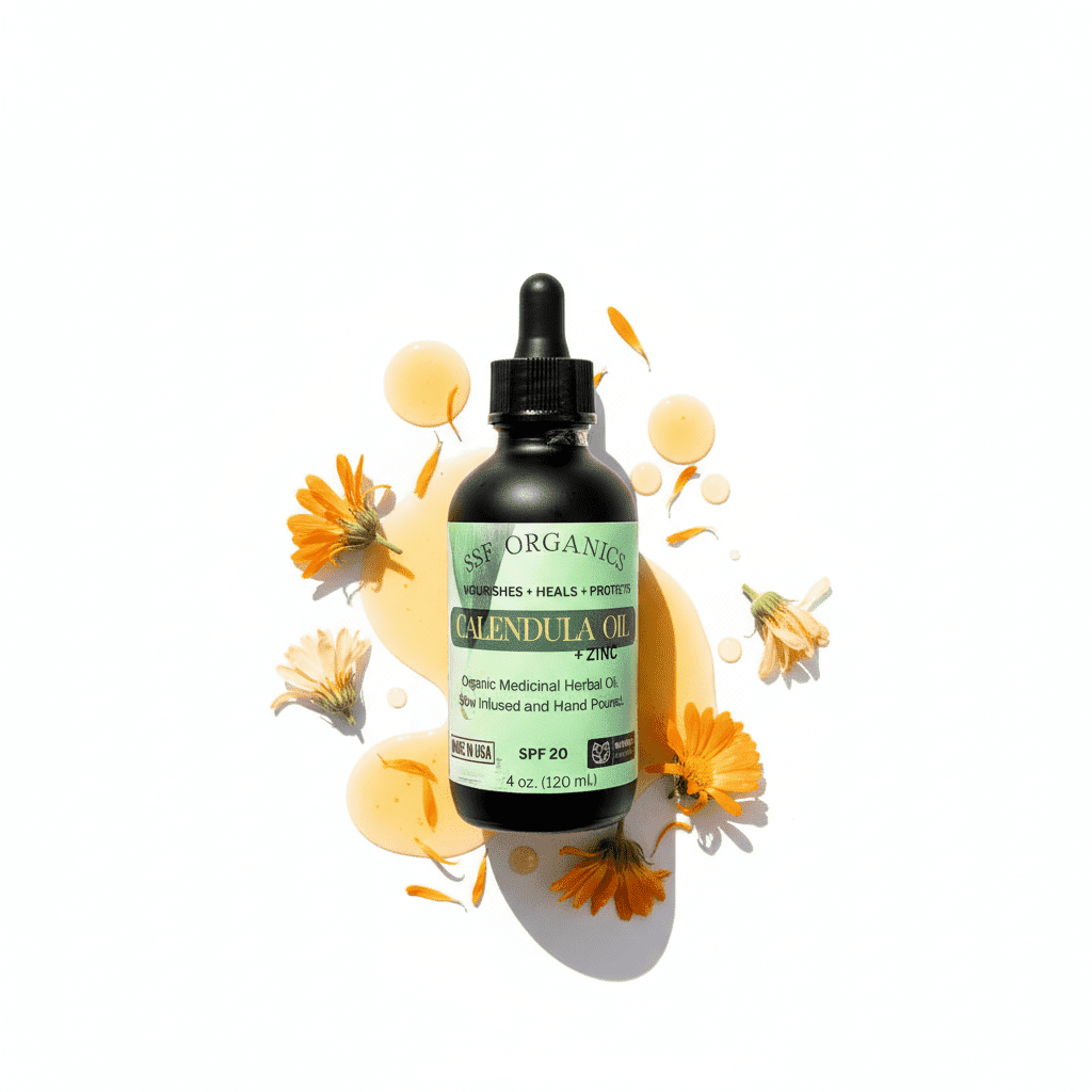 Ssf Organics-Calendula Oil Concentrate | Topical Recovery for Damaged Skin. Soothes, Heals, Restores. 1 oz.