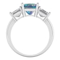 thumbnail image 4 of Clara Pucci 14K White Gold 4ct BlueMoissanite Three-Stone Ring for Women, 4 of 7