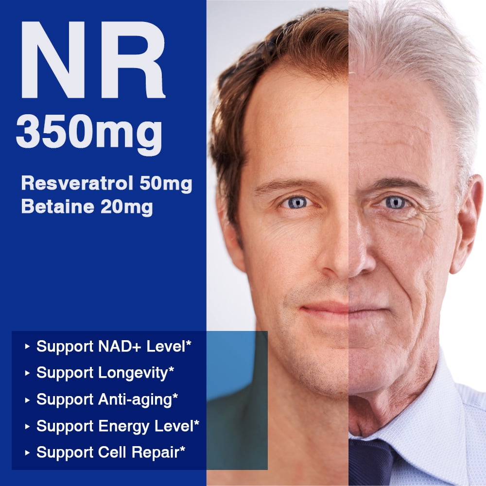 Lovita Nicotinamide Riboside Supplement, 350 mg, with Resveratrol and Betaine, Vegan, 30 Capsules