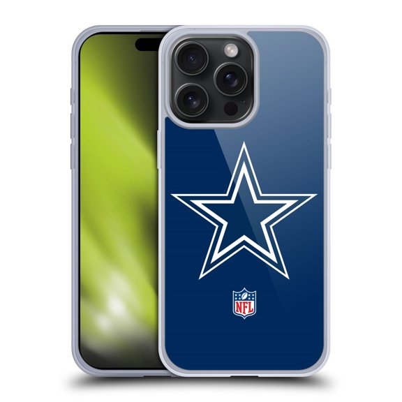 Head Case Designs NFL Dallas Cowboys Logo Plain Soft Gel Case for Apple iPhone 15 Pro Max