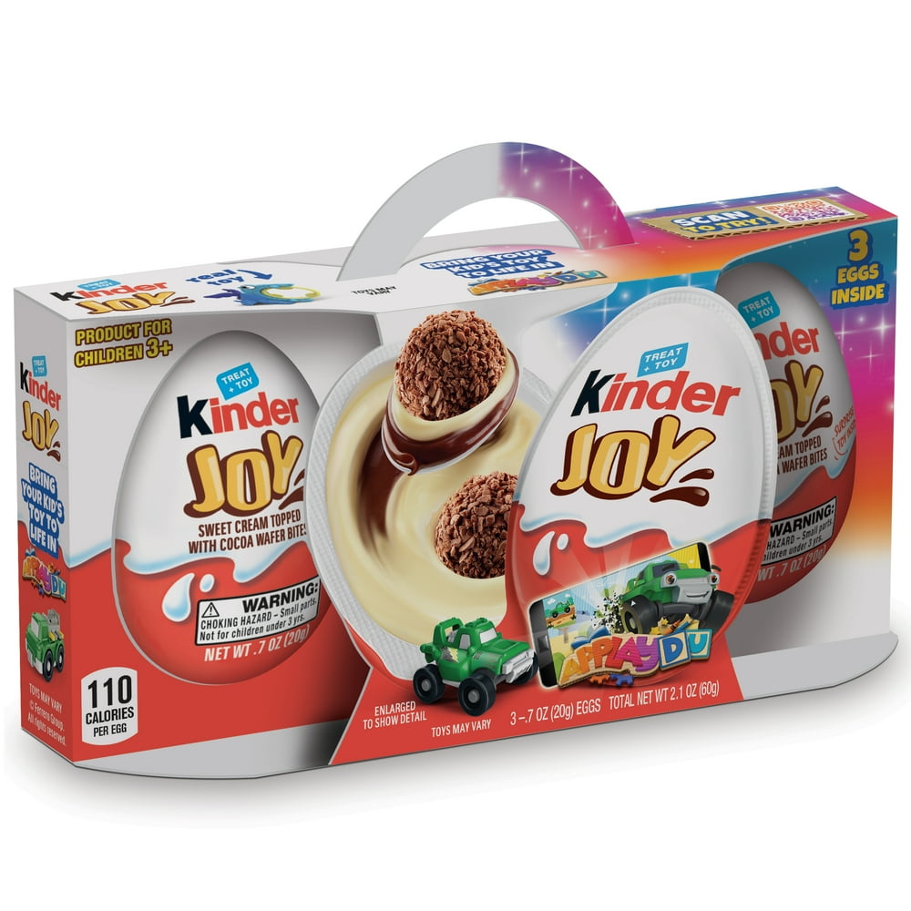 (6 Count) Kinder Joy Chocolate Candy Eggs With Toy Inside & Applaydu, 4.2 oz