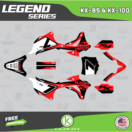 Kalair GFX Graphics Kit for Kawasaki KX100 (2014-2021) Legend Series Kalair GFX Graphics Kit for Kawasaki KX100 (2014-2021) Legend Series