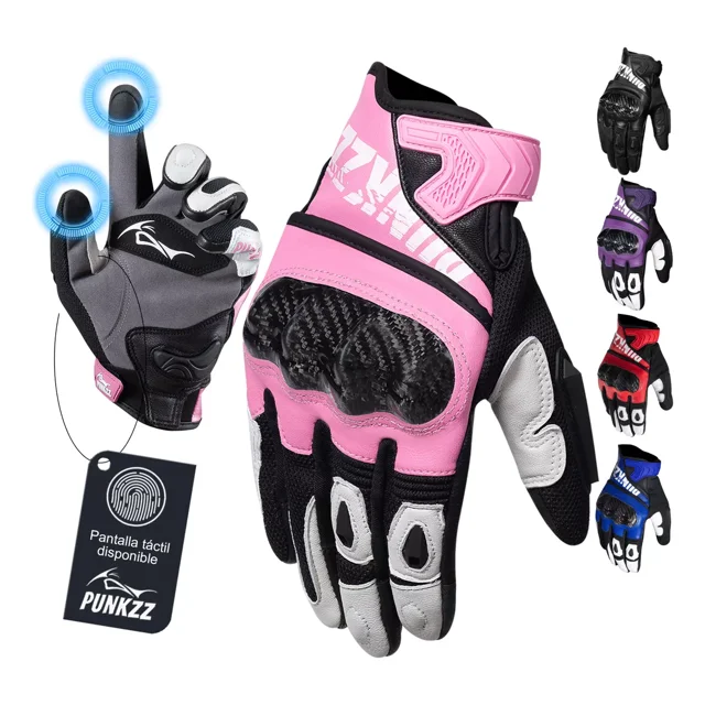 Guantes Para Motocicleta De Piel Punkzz Hombre Y Mujer Hpz01