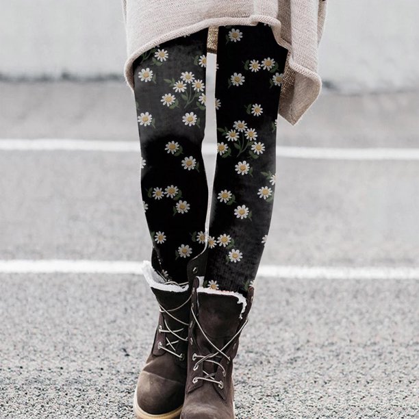 MKLEKYY Leggings deportivos de cintura alta con estampado informal para mujer, pantalones de yoga para fitness 4473