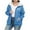 Blue, variant on BXINGOHAI Plus Size Women's Casual Full Zip Up Sherpa Lined Hoodie Sweatshirt Jacket Coat Blue 3XL