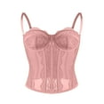 thumbnail image 4 of Gkeoshab Shapewear Lace Bustier Corset Crop Tops for Women - Spaghetti Strap Corset Bustier Fashion Going Out Top Shapewear Pink XS, 4 of 4