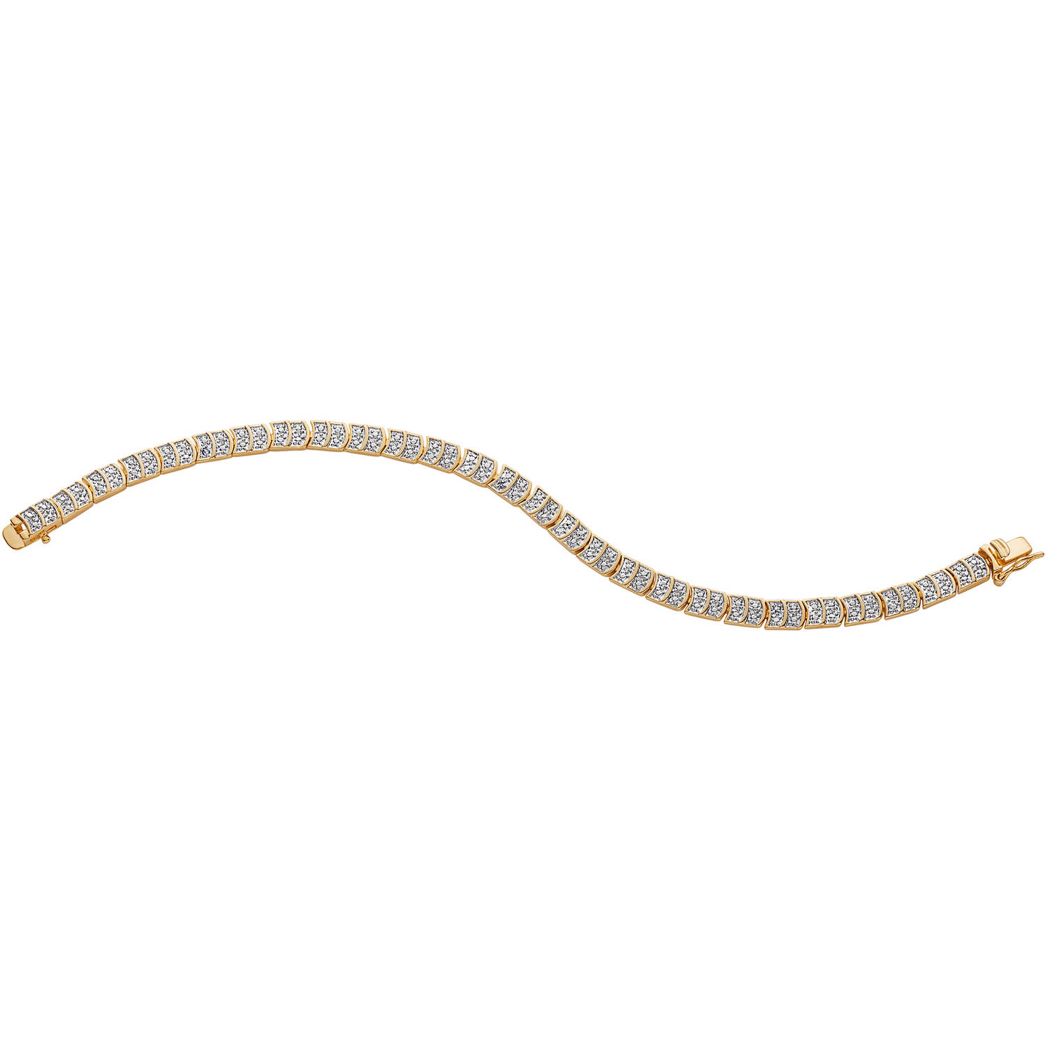 Diamond Accent 14kt Gold-Plated Tennis Bracelet, 8" - image 2 of 2
