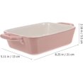thumbnail image 3 of Yardwe Yardwe Ceramic Baking Dish, Rectangular Baking Pan with Handles, Ceramic Cake Bakeware Serving Plate for Brownie, Lasagna (8.26 X 4.72 X 1.88 Inch), 3 of 8