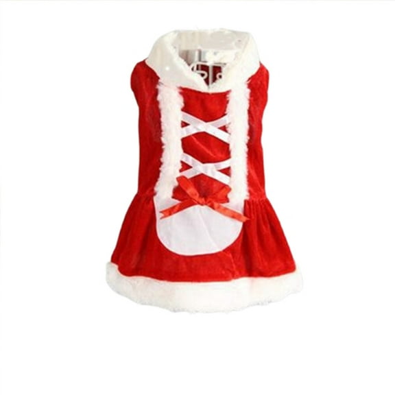 Uutvery Santa Dog Costume,Pet Christmas Santa Claus Suit,Dog Dresses for Small Medium Dogs,Christmas Pet Clothes,Doggie Outfits Fall Winter Coats Puppy Kitty Hoodies