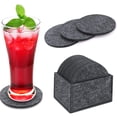 thumbnail image 2 of Round Felt Coasters With Storage Box 14 Pcs Round Felt Coasters With Storage Box Water Absorption Table Coaster For Drinks Cups Bar Glass, 2 of 5