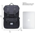 thumbnail image 2 of KAUKKO School Travel mochila para universidad flexible con portátil para 12", 16.1L(Nylon/Gris verde) KAUKKO EP5-6-Black, 2 of 5