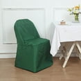 thumbnail image 5 of BalsaCircle 10 Hunter Green Solid Polyester Folding Chair Covers Slipcovers Linens, 5 of 8
