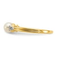 thumbnail image 4 of 14K Yellow Gold Ring Band Pearl Diamond Round Freshwater, 4 of 5