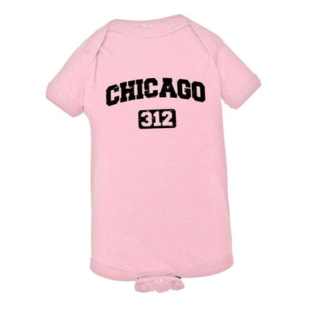 

PleaseMeTees™ Baby Chicago 312 Area Code Distressed HQ Jumpsuit