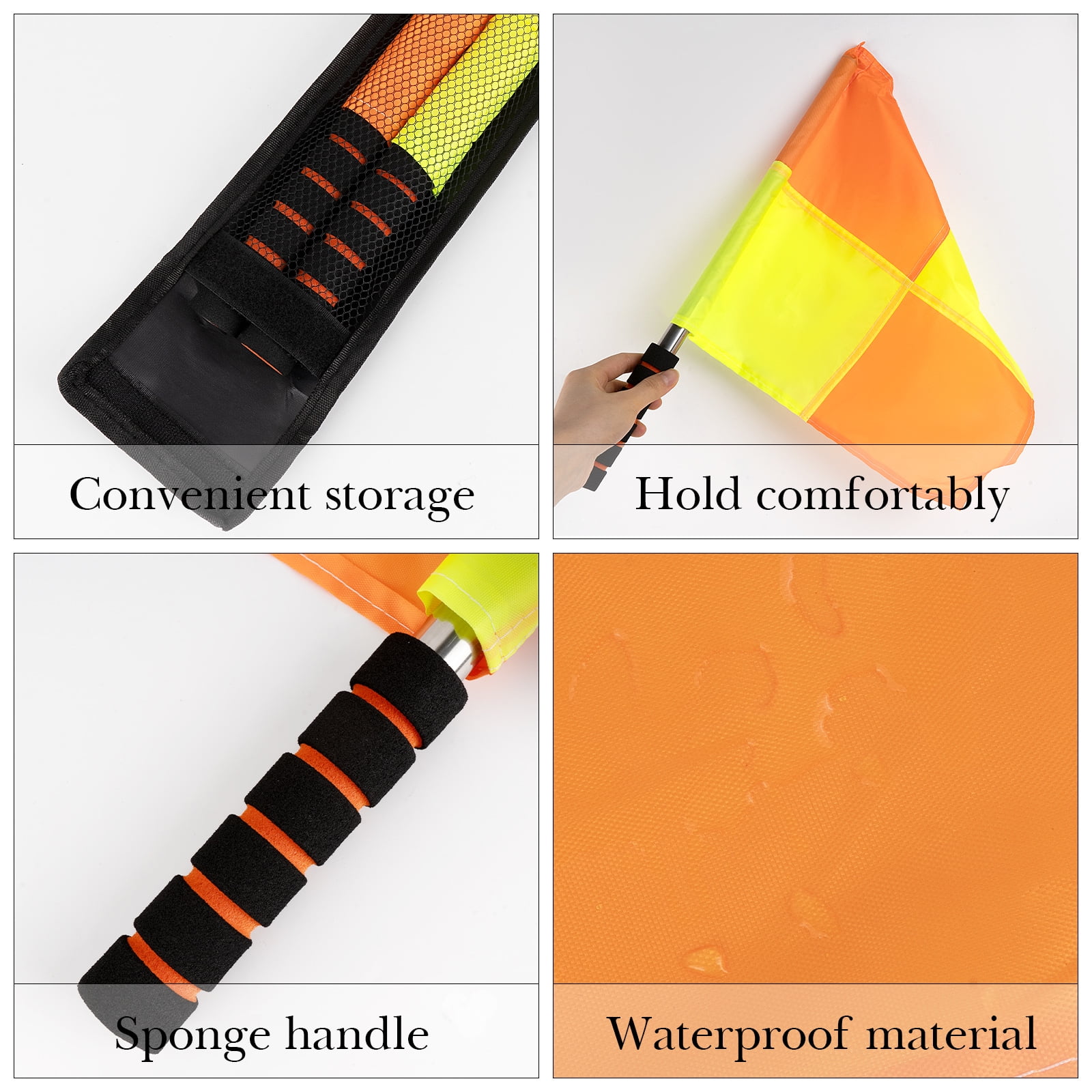 Linkidea Soccer Referee Starter Kit, Checkered Linesman Flags, Referee Cards with Record Book and Pencil, Referee Whistle and Toss Coin for Football