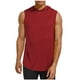 thumbnail image 2 of Blusa sin mangas con capucha para hombre, color liso, informal, deportiva, sin mangas, con capucha, de poliéster, 2 of 5