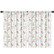 Blackout Kids Curtains,Colorful Forest Princess Pattern Childrens Insulated Curtains Set Of 2,Bedroom Essentials,Toddler Room Decor 42"x63"