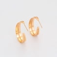 thumbnail image 3 of Aretes Medias Arracadas Dama Ovaladas Facetadas Oro 18K Lam dorado Unitalla, 3 of 7