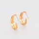 thumbnail image 3 of Aretes Medias Arracadas Dama Ovaladas Facetadas Oro 18K Lam dorado Unitalla, 3 of 7