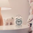 thumbnail image 6 of Betus Non-Ticking Twin Bell Alarm Clock - Metal Frame 3D Dial with Backlight Function - Desk Table Clock, 6 of 7