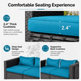 thumbnail image 6 of 4 Pieces Heavy-duty Patio Furniture Sets, Metal Outdoor Conversation Sofa with Table, Cushioned Backyard Table and Chairs for 4 with Wide Seats, Thickened Steel Frame, Beige Cushions, 6 of 8