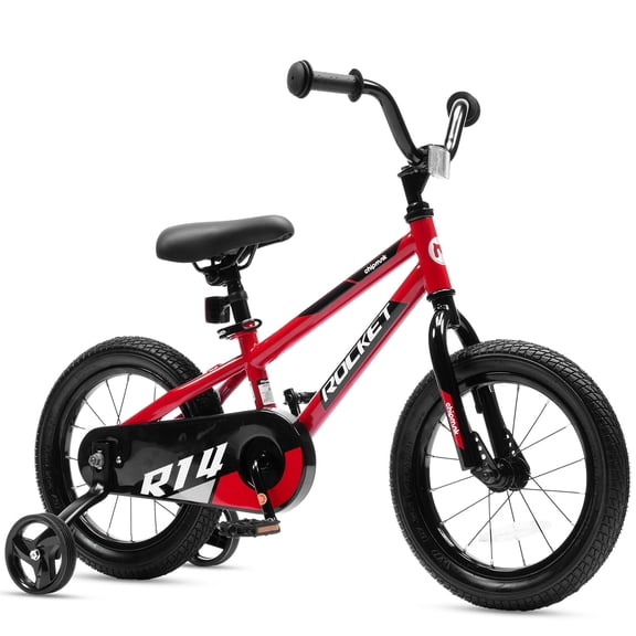 Open Box RoyalBaby Rocket Kids Bike for Boys and Girls, 16-inch Wheel Beginners Bicycle with Training Wheels, Red