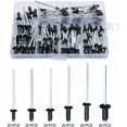 thumbnail image 3 of nipocaio Rivets Noirs 120 Pcs Rivets Aveugles avec Boîte Rivets en Aluminium Rivets Pop Rivets Assortiment Rivets Ronds Ouverts Rivets Aveugles en Aluminium Tête en Dôme Rivets pour Métal, 3 of 5